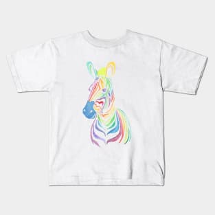 Rainbow Zebra Kids T-Shirt